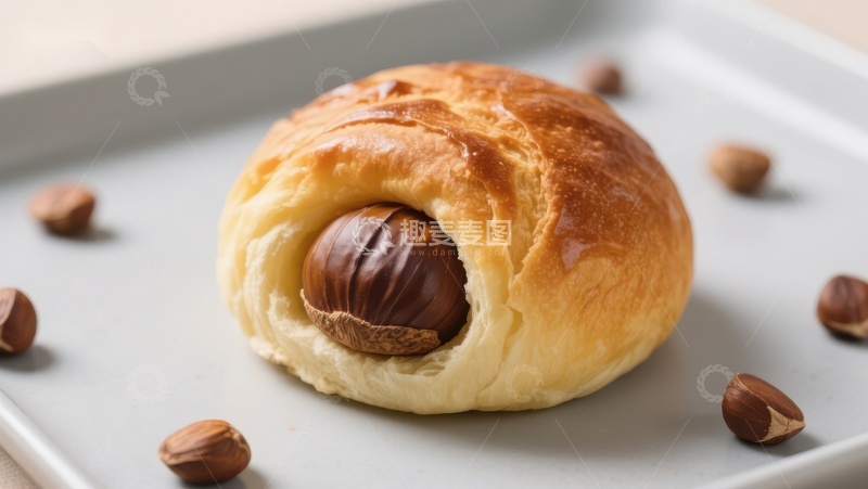 高清大图下载【趣麦麦图】栗子面包：金黄酥皮包裹香甜栗子