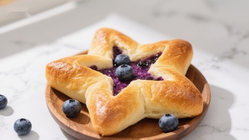 蓝莓馅星形面包