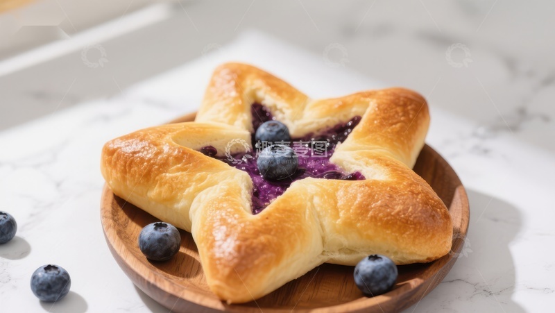 高清大图下载【趣麦麦图】蓝莓馅星形面包