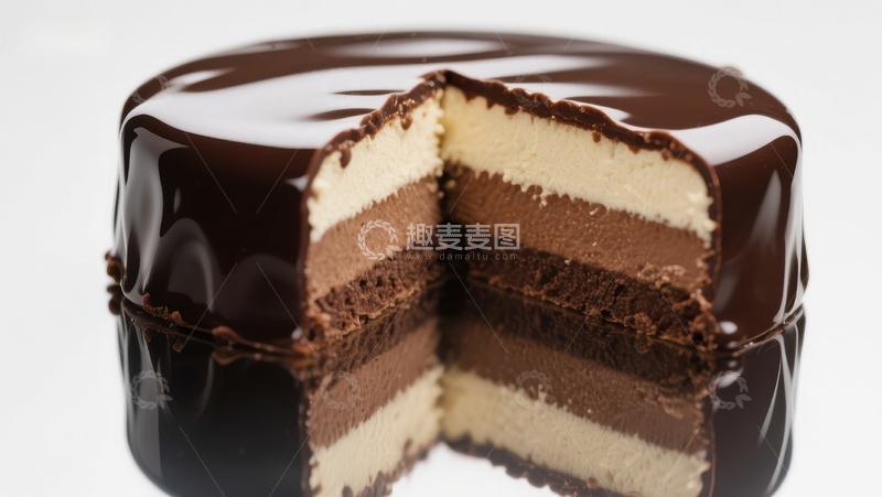 高清大图下载【趣麦麦图】巧克力夹心蛋糕切面展示