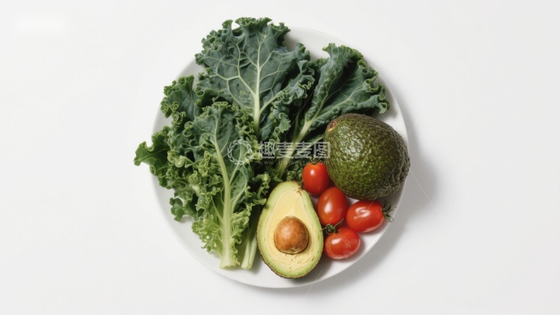 高清大图下载【趣麦麦图】盘中新鲜蔬菜与牛油果