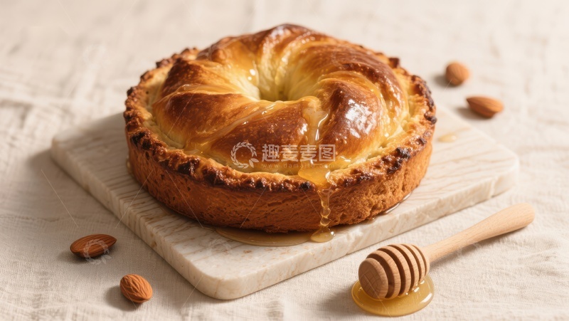高清大图下载【趣麦麦图】蜂蜜淋面的金黄糕点