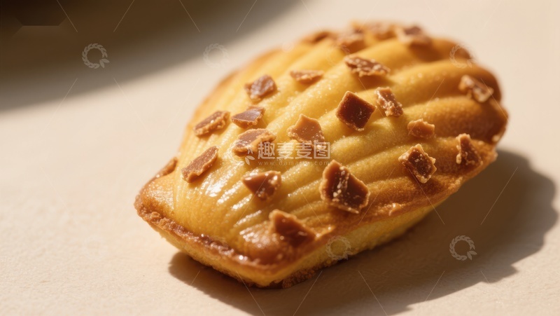 高清大图下载【趣麦麦图】金黄色杏仁马德琳蛋糕