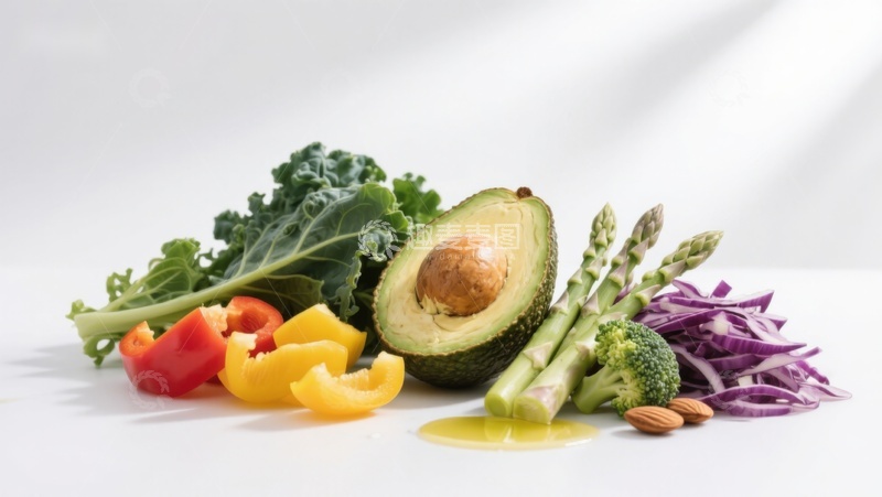 高清大图下载【趣麦麦图】新鲜蔬菜与牛油果摆拍