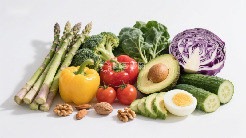 高清大图下载【趣麦麦图】新鲜蔬菜水果与坚果组合