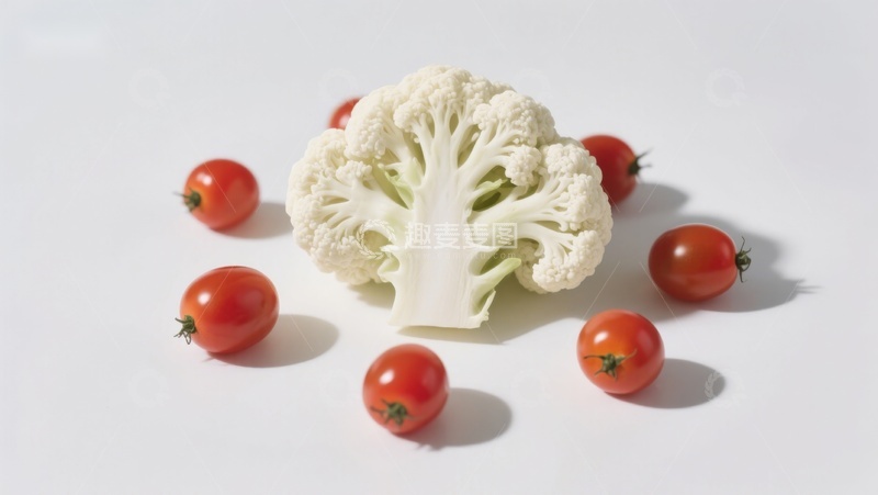 高清大图下载【趣麦麦图】花椰菜与小番茄静物摆拍