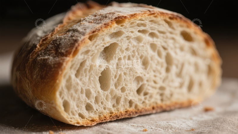 高清大图下载【趣麦麦图】新鲜出炉的面包切面特写