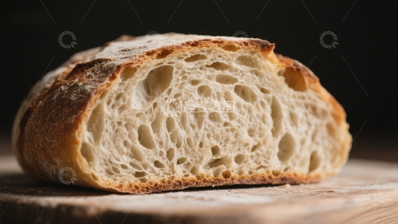 高清大图下载【趣麦麦图】新鲜出炉的面包切面特写