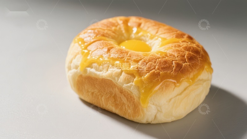 高清大图下载【趣麦麦图】金黄流心面包特写