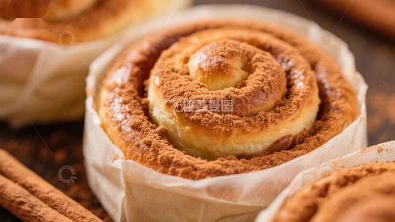 高清大图下载【趣麦麦图】香甜肉桂卷特写