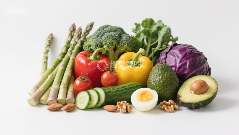 高清大图下载【趣麦麦图】新鲜蔬菜水果与坚果组合