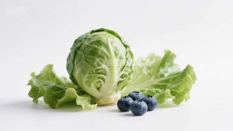高清大图下载【趣麦麦图】卷心菜与蓝莓静物组合
