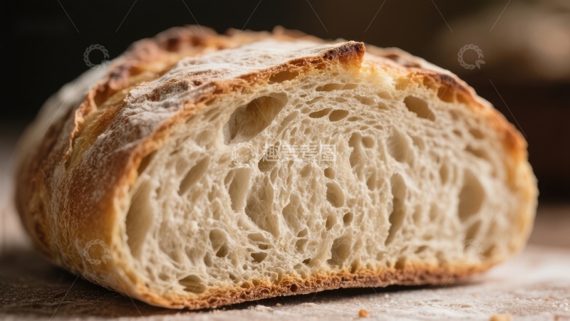 高清大图下载【趣麦麦图】新鲜出炉的面包切面特写