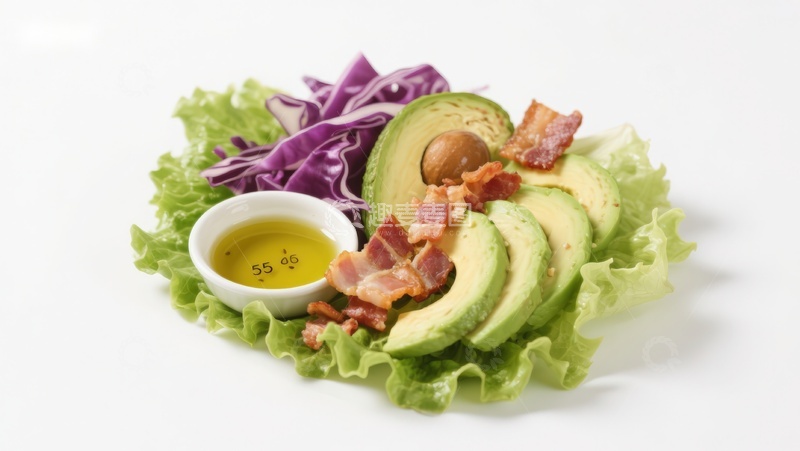 高清大图下载【趣麦麦图】牛油果培根沙拉配橄榄油