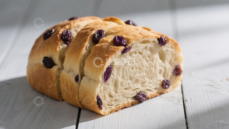高清大图下载【趣麦麦图】葡萄干面包切片展示