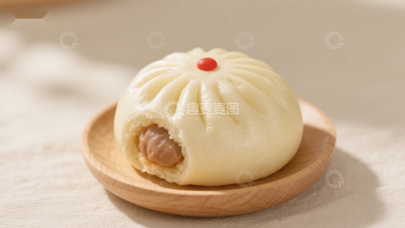 高清大图下载【趣麦麦图】鲜美包子，馅料诱人