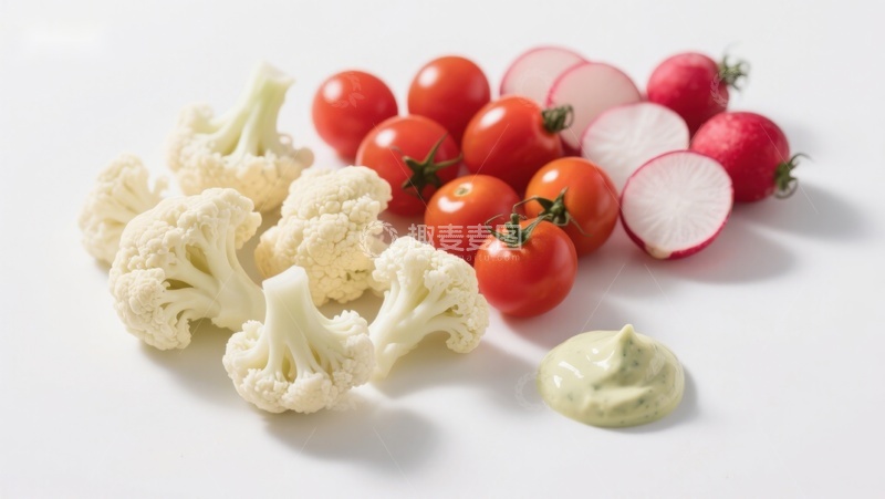 高清大图下载【趣麦麦图】新鲜蔬菜与酱料组合