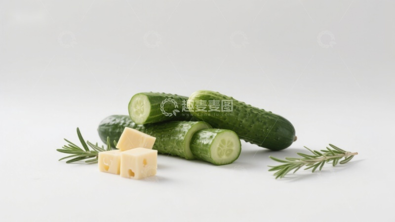 高清大图下载【趣麦麦图】黄瓜奶酪与迷迭香静物