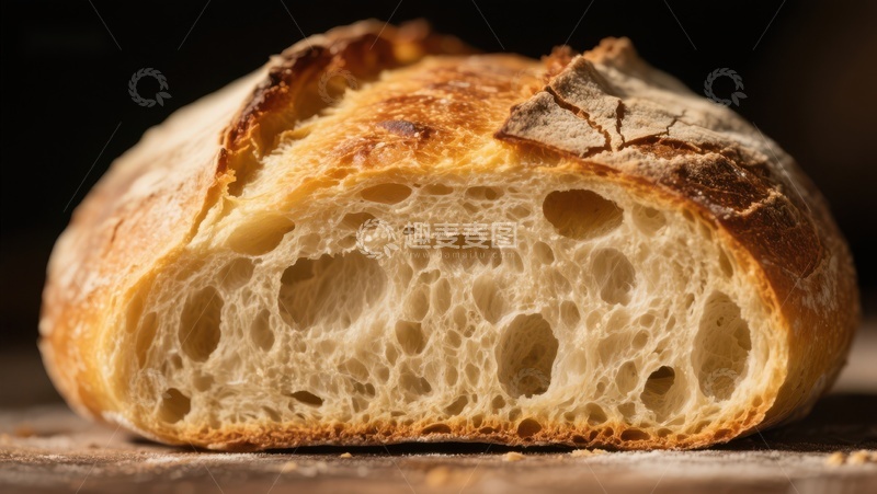 高清大图下载【趣麦麦图】新鲜出炉的面包切面特写