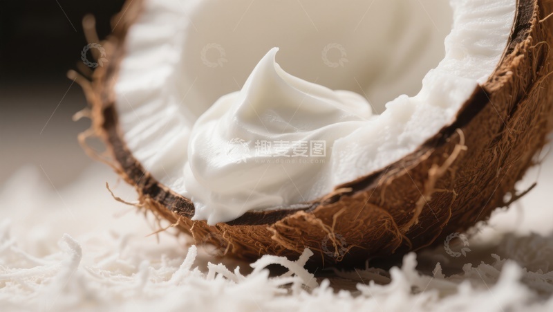 高清大图下载【趣麦麦图】椰子内部的奶油状物质