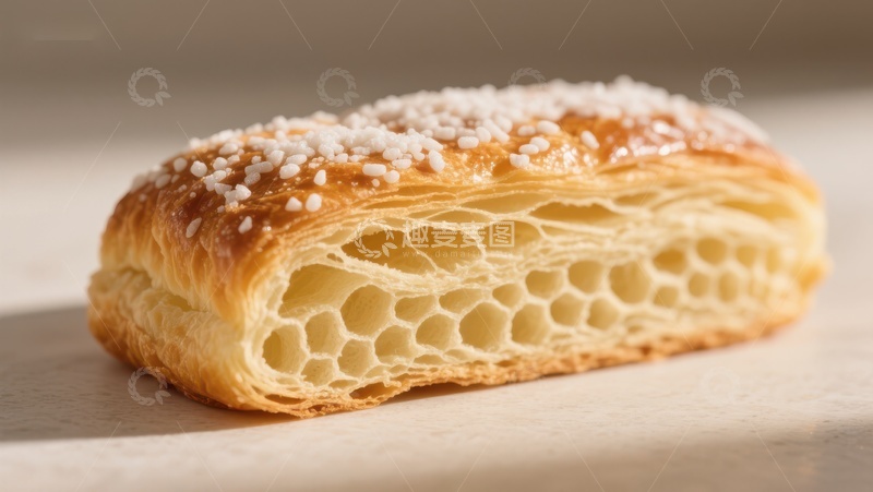 高清大图下载【趣麦麦图】酥脆面包撒糖特写