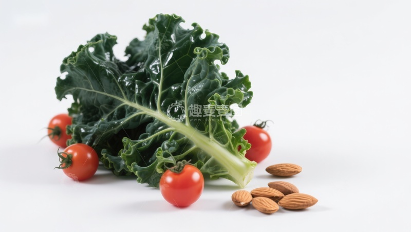 高清大图下载【趣麦麦图】羽衣甘蓝番茄杏仁组合