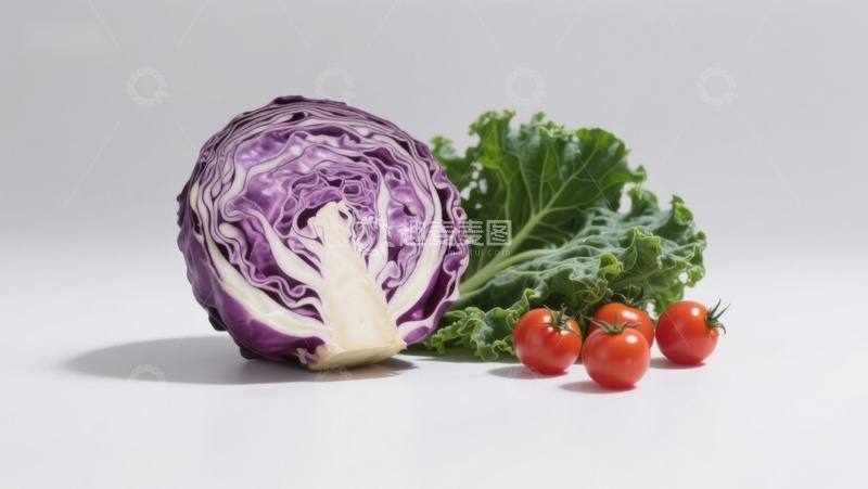 高清大图下载【趣麦麦图】紫甘蓝与樱桃番茄静物