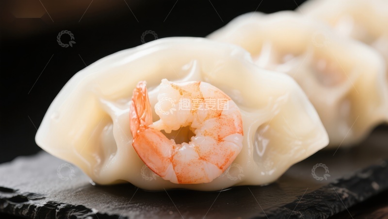 高清大图下载【趣麦麦图】鲜虾饺子特写