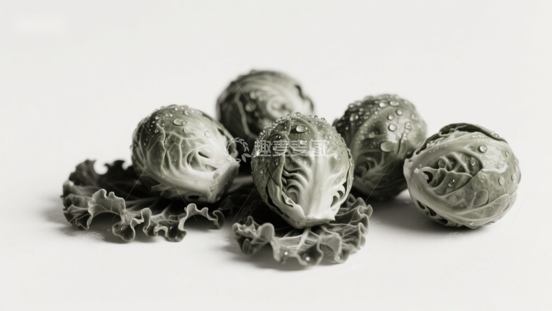 高清大图下载【趣麦麦图】陶瓷白菜雕塑摆件