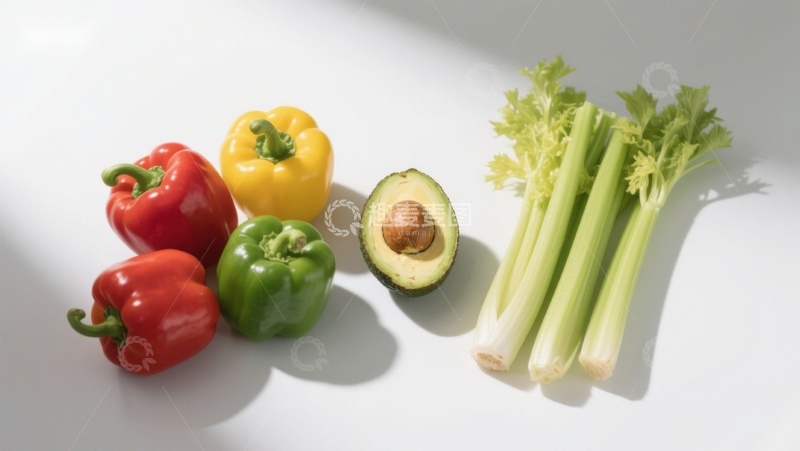 高清大图下载【趣麦麦图】新鲜蔬菜与牛油果静物