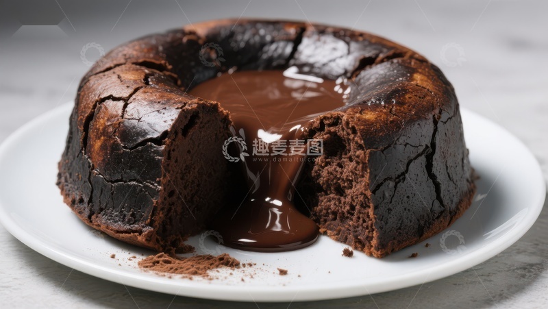 高清大图下载【趣麦麦图】浓郁巧克力熔岩蛋糕