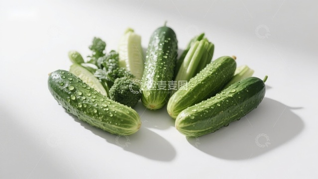 新鲜黄瓜与蔬菜静物