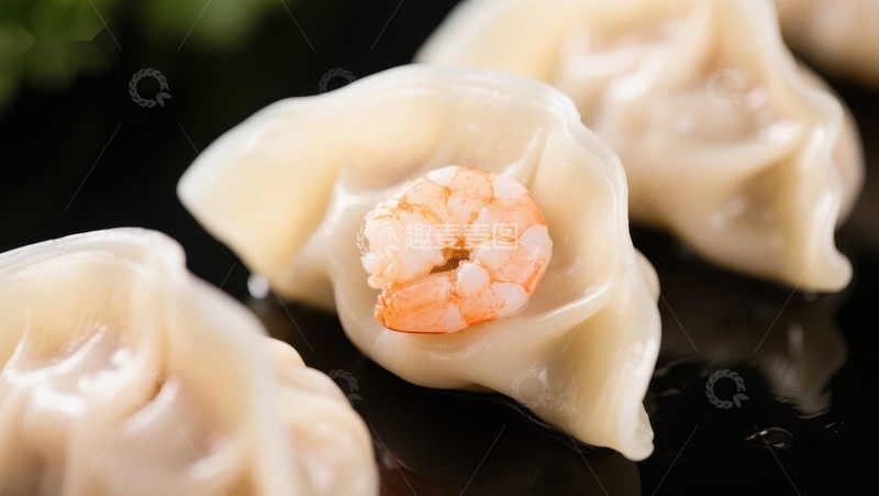 高清大图下载【趣麦麦图】鲜虾饺子，美味诱人