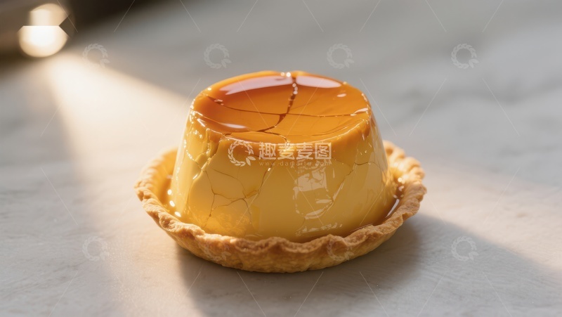 高清大图下载【趣麦麦图】焦糖布丁挞，金黄诱人