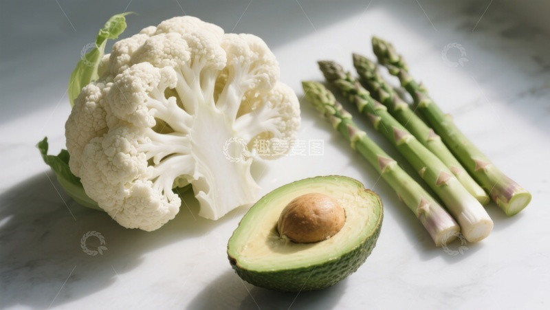 高清大图下载【趣麦麦图】新鲜蔬菜与牛油果静物