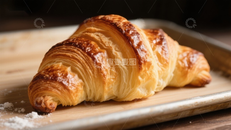 高清大图下载【趣麦麦图】金黄酥脆的羊角面包