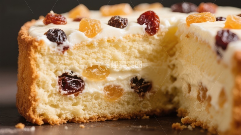 高清大图下载【趣麦麦图】奶油水果蛋糕切面特写