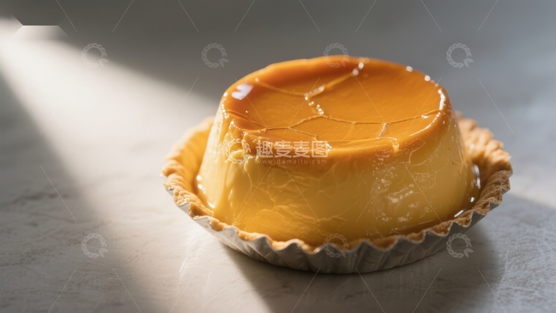 高清大图下载【趣麦麦图】焦糖布丁：金黄诱人的甜品
