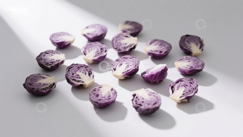 高清大图下载【趣麦麦图】紫甘蓝切片排列展示