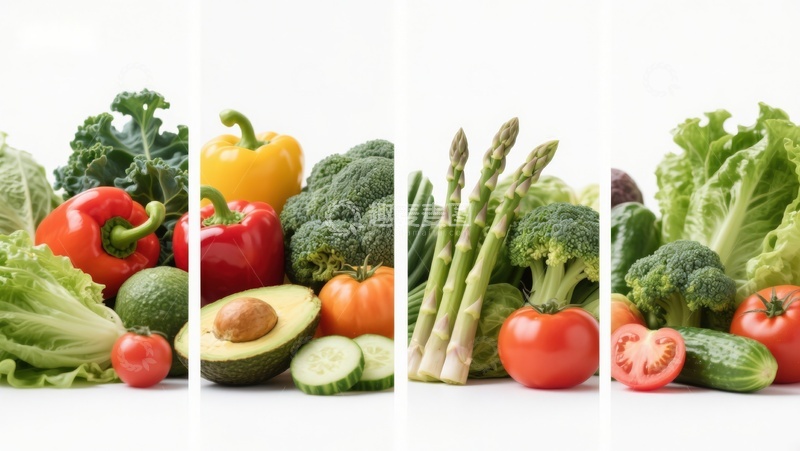 高清大图下载【趣麦麦图】新鲜蔬菜拼贴展示