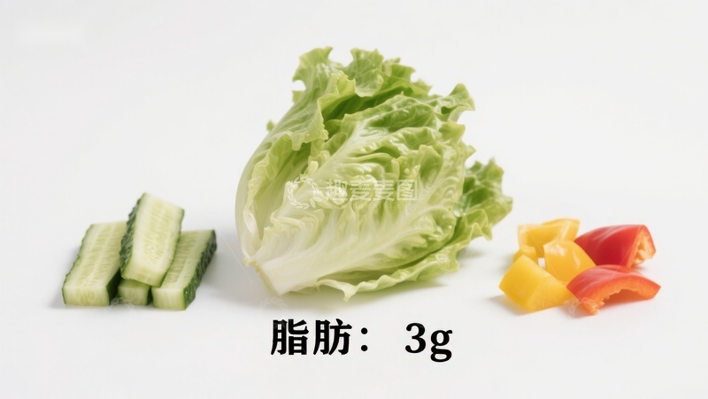 高清大图下载【趣麦麦图】蔬菜切片与脂肪含量标注