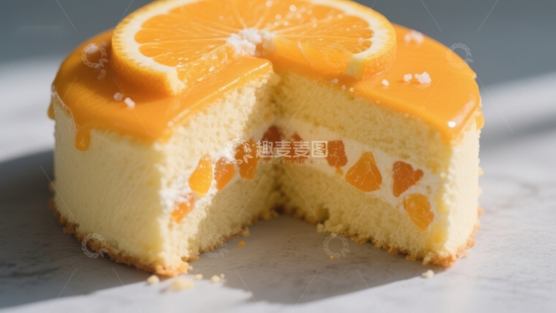 高清大图下载【趣麦麦图】橙香奶油蛋糕，清新美味