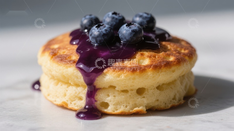 高清大图下载【趣麦麦图】蓝莓酱淋面的松饼