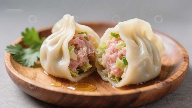 高清大图下载【趣麦麦图】鲜美饺子，馅料饱满诱人