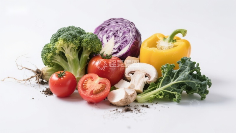 高清大图下载【趣麦麦图】新鲜蔬菜组合展示
