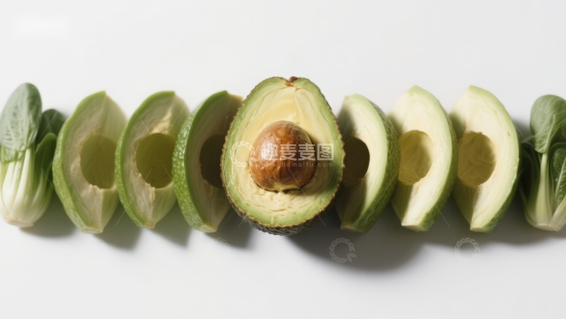 高清大图下载【趣麦麦图】切开的牛油果排列展示