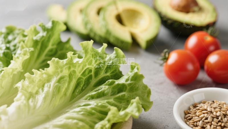 高清大图下载【趣麦麦图】新鲜蔬菜与坚果食材展示