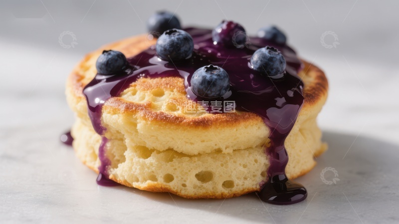 高清大图下载【趣麦麦图】蓝莓酱淋面的松饼