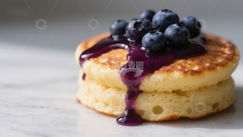 高清大图下载【趣麦麦图】蓝莓酱淋面的松饼