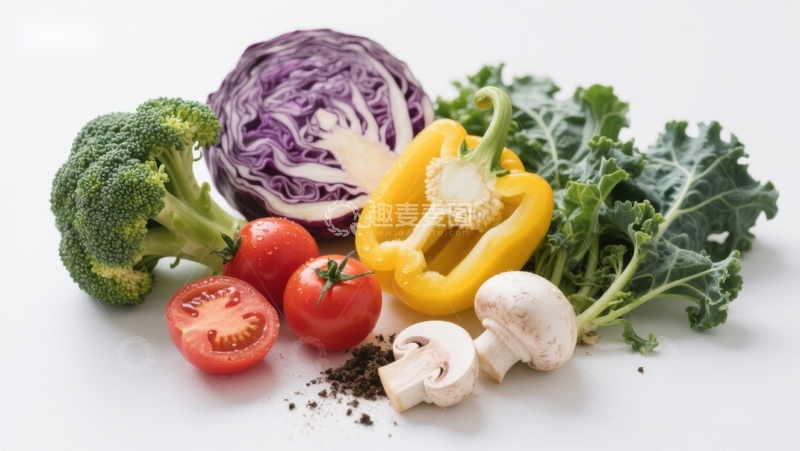 高清大图下载【趣麦麦图】新鲜蔬菜组合展示